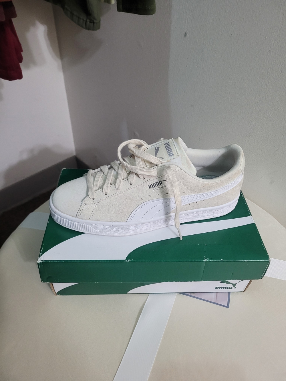 Puma Women Suede Sneakers in Off-White